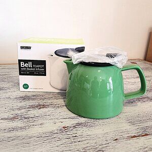Bell Teapot with Basket Infuser - 26 oz. New! - Ivy Green